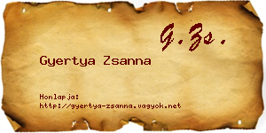 Gyertya Zsanna névjegykártya